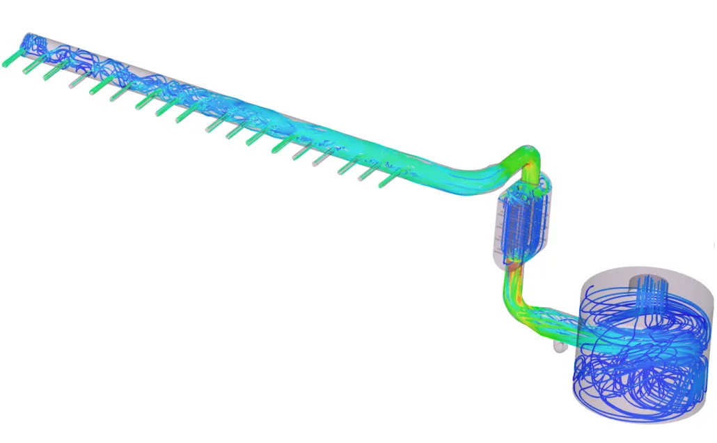 Gas side - Velocity streamlines
