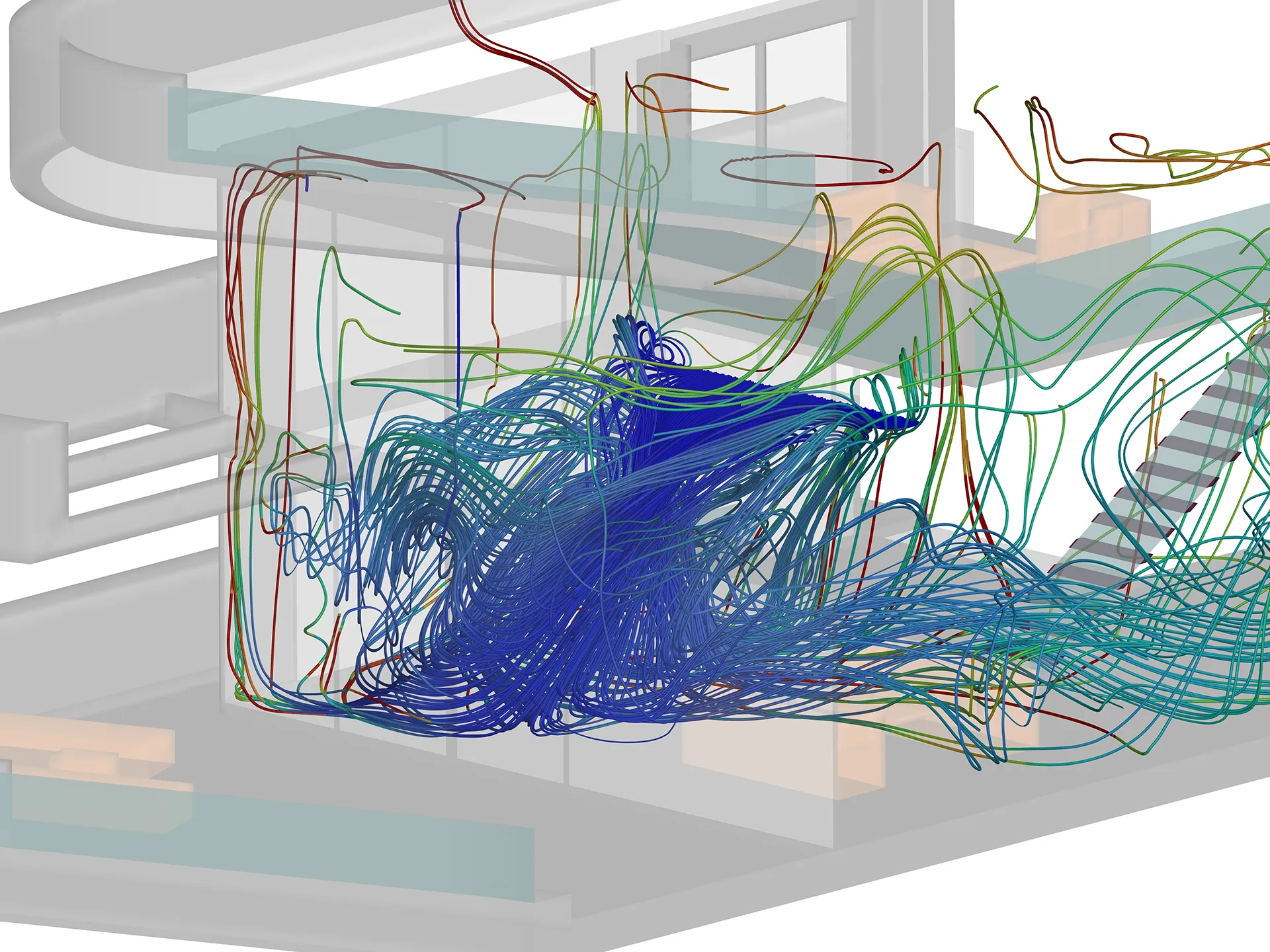 Nozzles at the Internal Living–Room/Kitchen Wall