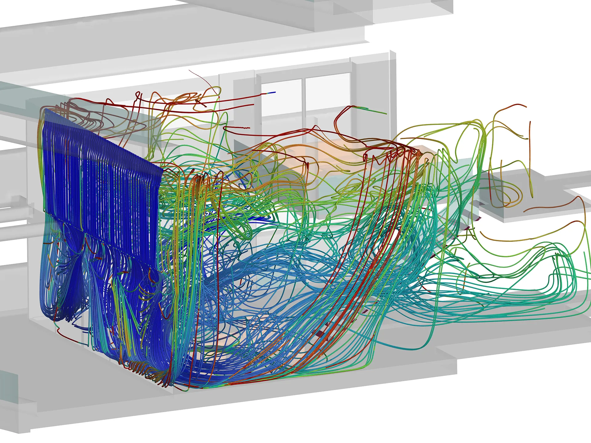 Ceiling Nozzles at the Glass Façade